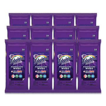 Fabuloso® Multi Purpose Wipes, Lavender, 7 X 7, 24-pack, 12 Packs-carton freeshipping - TVN Wholesale
